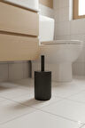 Lines Serisi Siyah Akrilik Tuvalet Fırçası – Silindir Standlı, 34cm, Kolay Temizlik - 3371