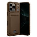 Apple İphone 17 Pro Max Kelvin Kartvizitli Silikon - Kahverengi