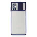 Samsung Galaxy M51 Kılıf Palm Buzlu Kamera Sürgülü Silikon - Lacivert