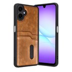 Samsung Uyumlu Galaxy A07 4g Sara Kartvizitli Deri Kılıf - Taba