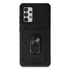 Samsung Uyumlu Galaxy A73 5g Kılıf Pars Lens Yüzüklü Silikon - Siyah