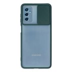 Samsung Galaxy M52 5g Kılıf Palm Buzlu Kamera Sürgülü Silikon - Yeşil