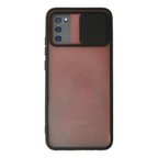 Samsung Uyumlu Galaxy A02s Kılıf Palm Buzlu Kamera Sürgülü Silikon - Siyah