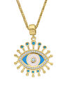 Mavi Göz Altın Nazar Kolye