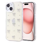 iPhone 15 Kılıf Şeffaf Yapılı Sert Mini 3D Figürlü Şık Silikon Kapak RCV/Kutup