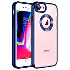 iPhone 7 Uyumlu Kenarları Parlak ve Logo Detaylı Şık Esnek Silikon Kapak RCV/Omega