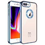 iPhone 8 Plus Uyumlu Kenarları Parlak ve Logo Detaylı Şık Esnek Silikon Kapak RCV/Omega