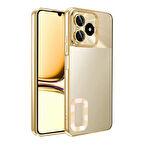 Realme Note 50 Uyumlu Kenarları Parlak ve Logo Detaylı Şık Esnek Silikon Kapak RCV/Omega