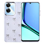 Realme Note 60 Kılıf Şeffaf Yapılı Sert Mini 3D Figürlü Şık Silikon Kapak RCV/Kutup