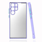 Samsung Galaxy S22 Ultra Kılıf Kenarları Renkli arkası Mat Rexa Premium Silikon Kapak