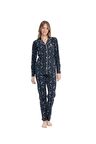 U.S. Polo Assn. Kadın Gece Desenli Patlı Pijama Takımı