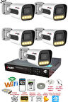 FURY 5 Kameralı Su Geçirmez 1080P 4 x Ultra Ledli Gece Renkli Güvenlik Kamera Seti 5500 500GB