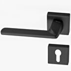 DOĞANLAR RADYA MAT SİYAH ROZETLİ SOL YALE KAPI KOLU