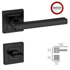 EUROPA MATSİYAH KAPI KOLU KARE ROZETLİ WC (TK)