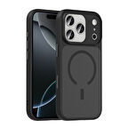 iPhone 17 Pro Max Kılıf Mat Arka Yüzey Wireless Şarj Özellikli Flet M-safe Kapak