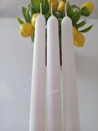 3'lü Beyaz Şamdan Mumu 1. Kalite Doğal Kokulu Uzun Çubuk Konik Mum