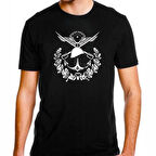 Alfa TSK Logolu Büyük Ön Baskılı Tişört Siyah