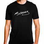 Alfa Atatürk İmza Baskılı Tişört Siyah