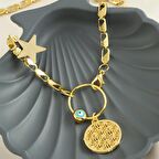 Yaşayan Nazar Lüx Kolye KADIN MODA TAKI TASARIM AKSESUAR ŞIK ZARİF HEDİYELİK