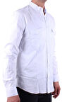 Dagoster DMG23-118783 Beyaz Poplin Günlük Normal Kalıp Uzun Kol Erkek Gömlek