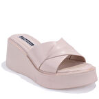 Dagoster DZA07-10620773 Bej Ortopedik Günlük Kadın Terlik