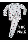 Uzun Kollu Desenli Çocuk Pijama Takım #baskılıçocukpijamatakım #çamaşırbahçesi #uzunkollupijamatakım