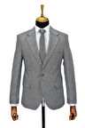 Erkek Gri Tek Spor Ceket Çift Yırtmaçlı BGL-ST03981