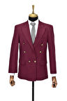 Erkek Bordo Renk, Kruvaze Tek Ceket Sivri Yaka BGL-KRV001