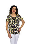 Kadın Kısa Kol Baskılı Bluz BGL-ST04700