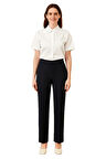 Kadın Siyah Beli Lastikli Cepli Pantolon BGL-ST04789