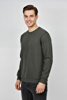 Erkek Sıfır Yaka Selanik Sweatshirt Regular Kalıp BGL-ST04870