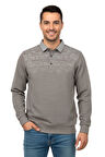 Erkek Gömlek Yaka Jakarlı Regular Fit Sweatshirt BGL-ST04958