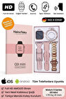 Kadın Akıllı Saat Smart Watch G9 Mini Flamingo Kolye Hediyeli Ios ve Android Uyumlu 38mm 2.2inç