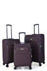 04PC6000 3'LÜ SET Ultra Light Hafif Lüx Kumaş Tekerlekli Valiz ANTRESİT