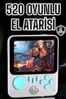 Mini Atari El Atarisi 3.5 İnç Ekran Çift Konsol 666 Adet Retro Oyun Gameboy El Atarisi