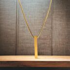 erkek çubuk detaylı çelik kolye