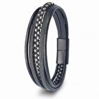 Erkek Makrome Çoklu Deri Bileklik