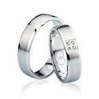 Beyaz Taşlı Altın Alyans 2601-1