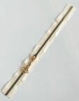 Başlıklı Fermuar 30 cm Light Gold Metal Krem