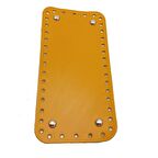 Gerçek Deri Hardal Sarı 25X12 cm Dikdörtgen Gümüş Metalli Çanta Tabanı