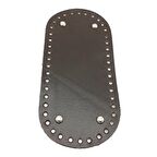 Gerçek Deri Koyu Kahve 25X12 cm Oval Gümüş Metalli Çanta Tabanı