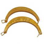 Halkalı Hardal Akrilik Mermer Desen Çanta Sapı