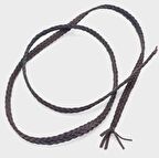 Koyu Kahve Renk Gerçek Deri 12 Mm Şerit Örgü Deri İp