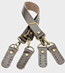 Gerçek Deri 55 Cm Koyu Kahve Renk Çift Sap Misu Model (Antik Metal)