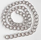 Gümüş Renk Geniş Çanta Zinciri 1 Metre