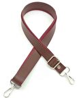 Suni Deri Ayarlı Çanta Sapı 120X2.4 Cm Bordo Gümüş Metal