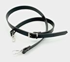 120X2 Cm Suni Deri Gümüş Tokalı Siyah Renk Çanta Sapı