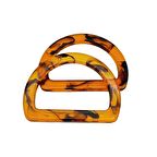 D Model Leopar Desen Kehribar Renk Akrilik Çanta Sapı