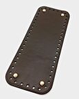 Suni Deri Kahverengi 30X12 cm Dikdörtgen Çanta Tabanı (Light Gold Aparatlı)