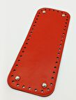 Suni Deri Kırmızı Renk 30X12 cm Dikdörtgen Çanta Tabanı (Gümüş Aparatlı)